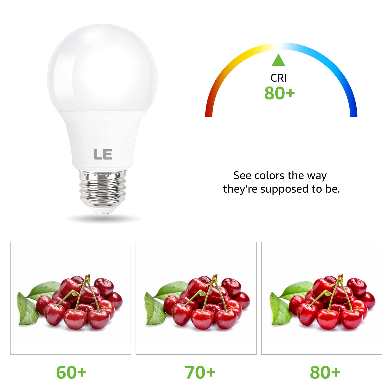LE LED Light Bulbs 60 Watt Equivalent, 9W 800 Lumens Non-Dimmable, Soft Warm White 2700K, A19 E26 Standard Medium Base, 10000 Hour Lifetime 5 Count (Pack of 1) - Image 7