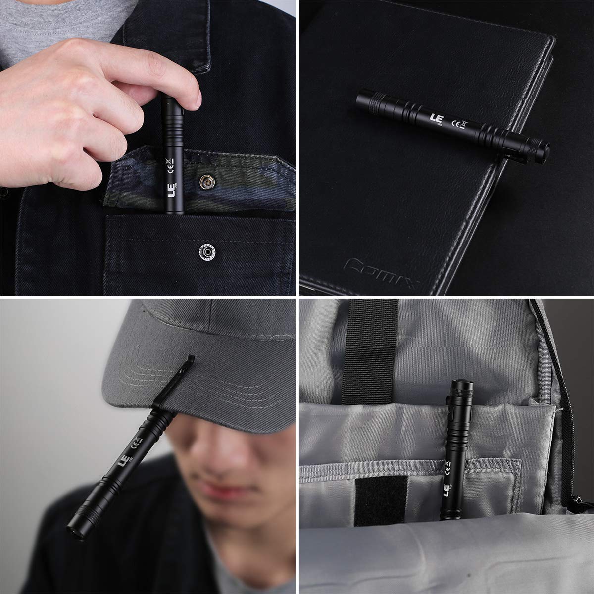 LE LED Pen Flashlights, Lightweight, Mini, Waterproof Pocket Flashlight with Clip, 2 Pack Small Flashlights for Inspection, Work, Emergency - Image 6