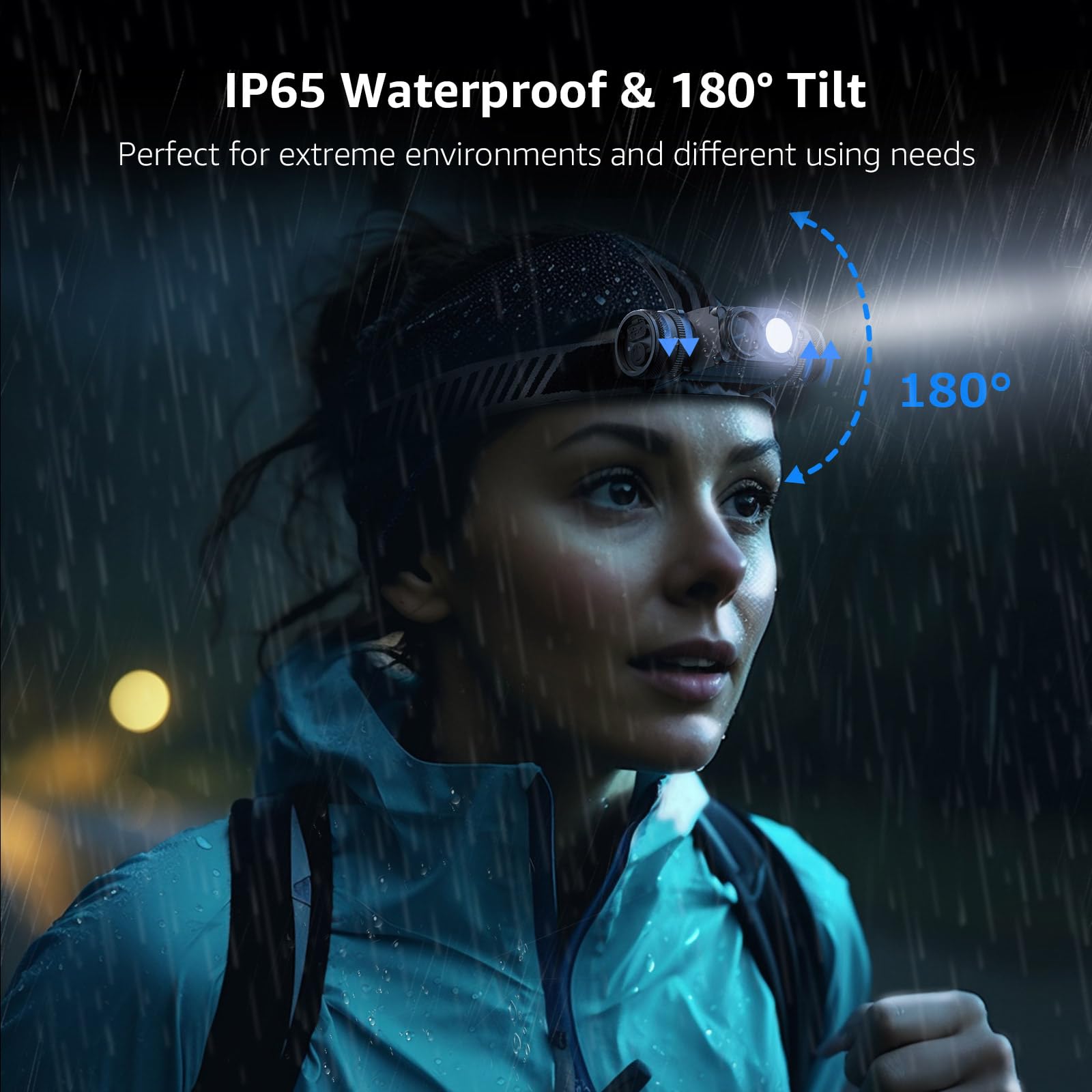 Lepro 1000 Lumen Headlamp Rechargeable - Powerful Detachable Head Lamp with 2200 mAh Battery, Super Bright 500FT Flashlight Beam, IP65 Waterproof LED Headlight for Camping Hiking Hunting Fishing Gear - Image 6