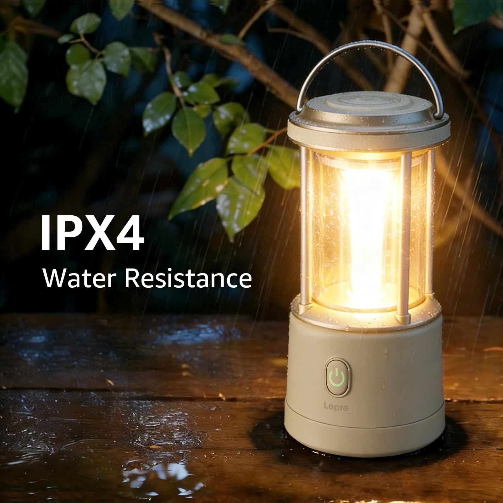 Lepro 1100LM Battery Powered LED Camping Lantern, Waterproof Tent Light with 5 Light Modes, Camping Essentials, Portable Lantern Flashlight for Camping, Emergency Light, Power Outage, Not Rechargeable - Image 5