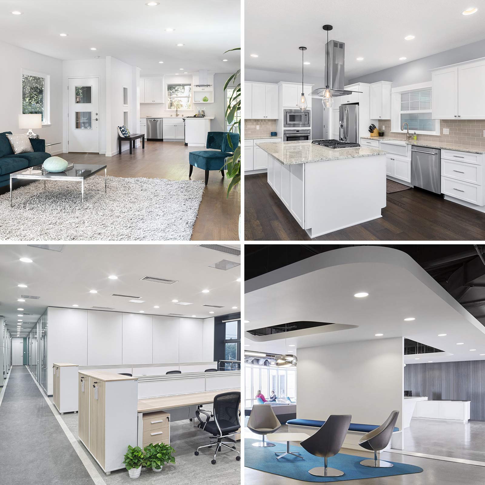 Lepro 6 Pack 6 Inch LED Recessed Ceiling Light with Junction Box, 5000 Kelvin Daylight Wafer Ultra-Thin, 1050 Lumen Dimmable Retrofit Downlight, 12 watt Eqv. 100 watt, ETL, Energy Star & FCC Certified - Image 8