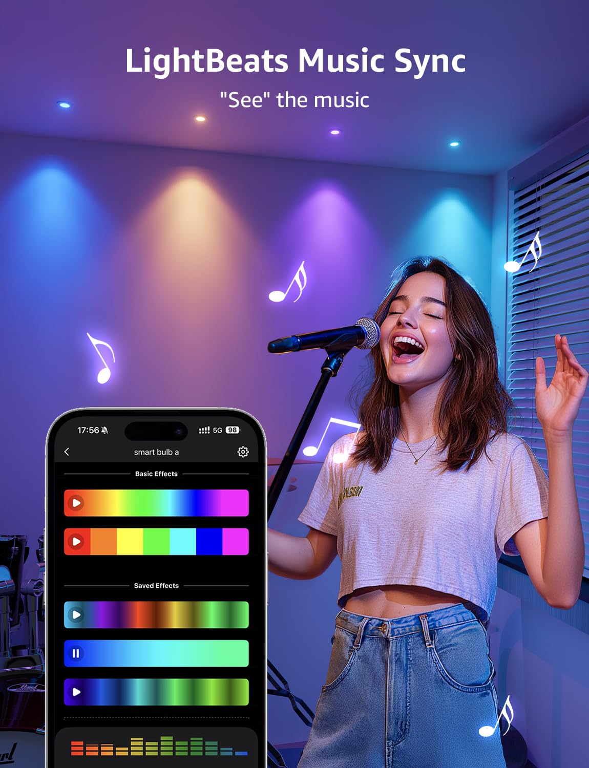 Lepro BG1 AI GU10 Smart Bulb - RGBCW Dimmable Color Changing LED Bulbs Works with Alexa & Google Assistant, Personalized Al Lighting Designer, Voice Control via App, Music Sync, 2.4G WiFi Only, 4 Pack - Image 8