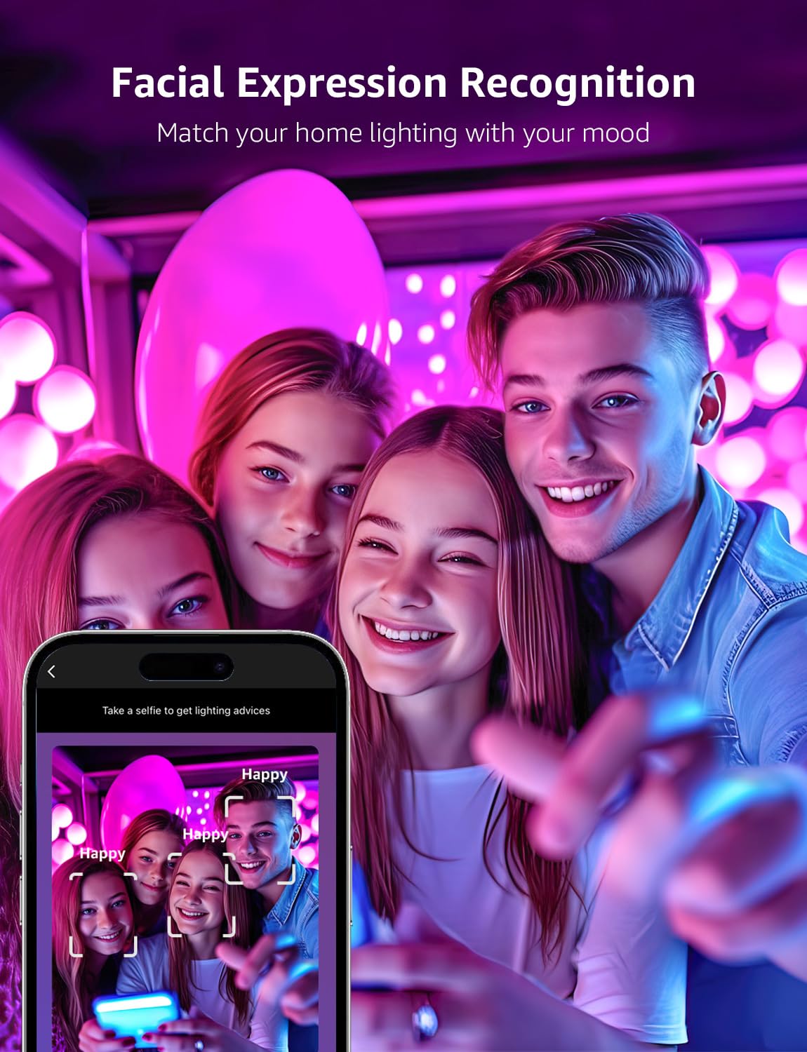 Lepro BR1 AI LED Smart Bulbs - AI Generated Lighting, LightGPM 2 with LLM, LightBeats Music Sync, Voice Control Via App, RGBWW Colors, Compatible with Alexa & Google Assistant, BR30 E26 8W, 4 Packs - Image 6