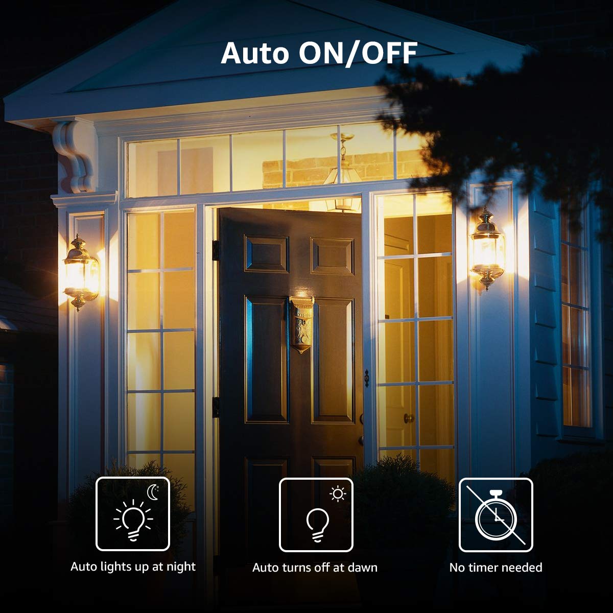 Lepro Dusk to Dawn Light Bulbs Outdoor Lighting, Auto On/Off, Light Sensor LED Bulbs, 60 Watt Equivalent, Non-Dimmable, A19 E26 Medium Screw Base, 9W 806 Lumens, Soft White, Pack of 2 - Image 3