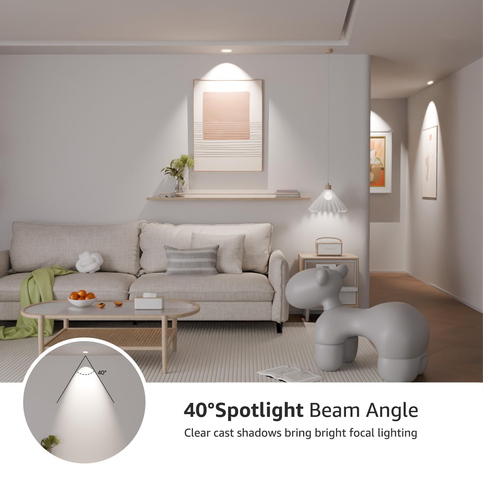 Lepro GU10 LED Bulb Dimmable, 50W Halogen Equivalent Light Bulbs, 5.5W 5000K Daylight White Replacement for Recessed Track Lighting, 40°Spotlight for Kitchen Range Hood Living Room & Bedroom, 6 Pack - Image 5