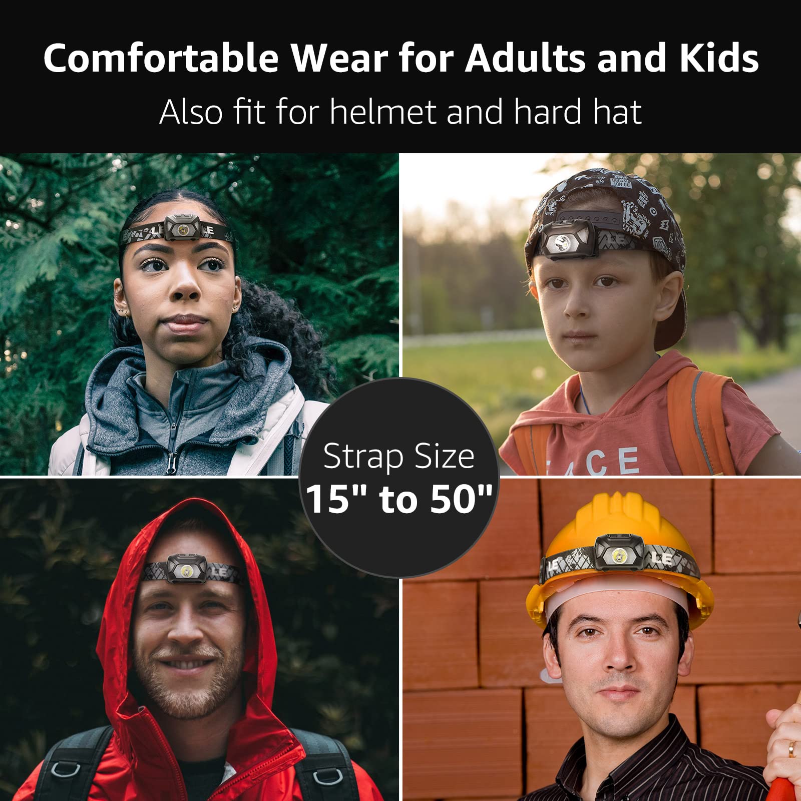 Lepro HeadLamp, 2 Pack Super Bright LED Head lamp with 6 Lighting Modes, Waterproof, Battery Powered LED Lightweight Headlight for Cycling Running Camping for Kids Adults - Image 7