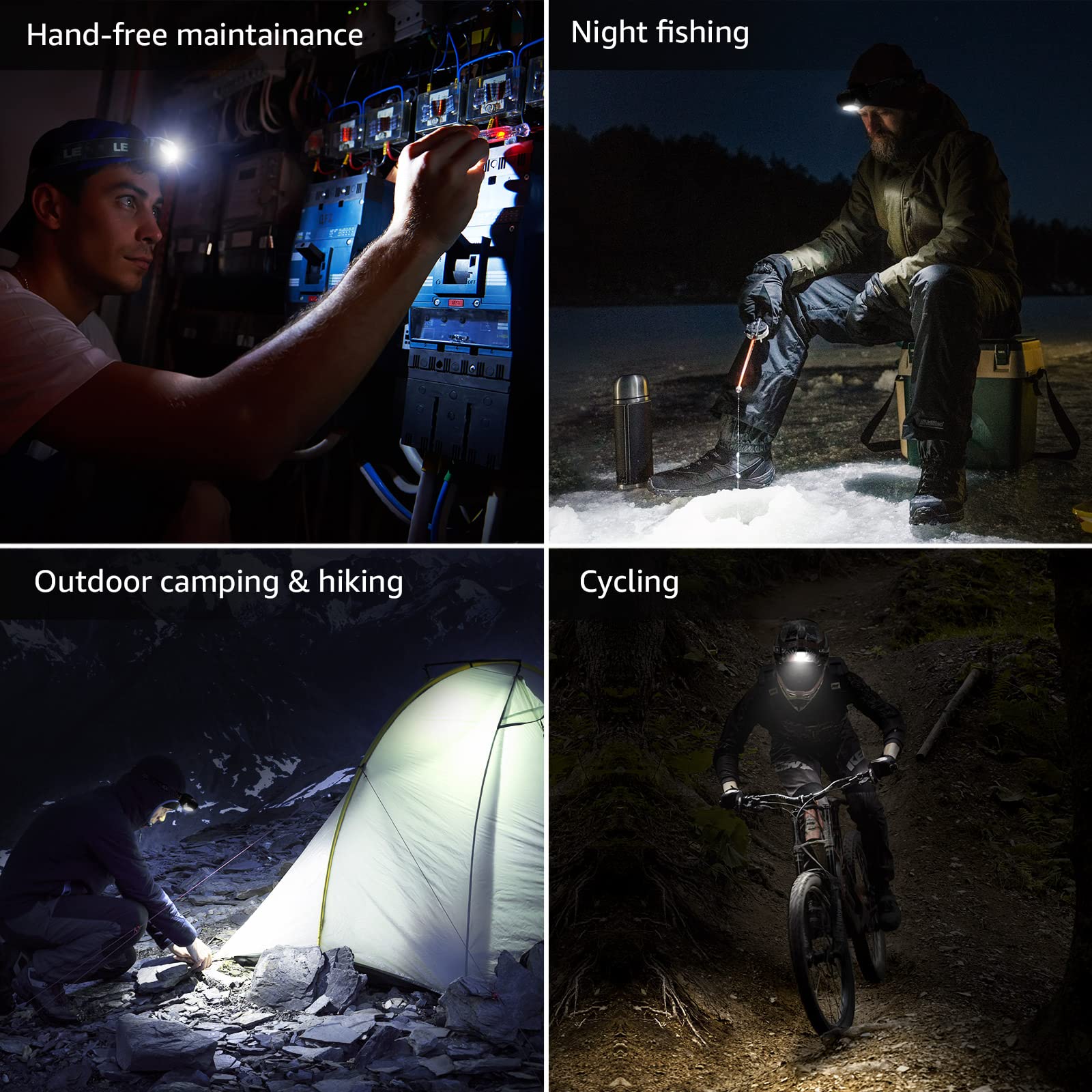 Lepro HeadLamp, 2 Pack Super Bright LED Head lamp with 6 Lighting Modes, Waterproof, Battery Powered LED Lightweight Headlight for Cycling Running Camping for Kids Adults - Image 9