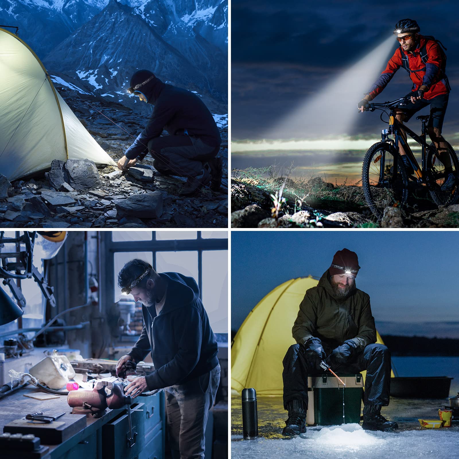 Lepro LE Headlamp Rechargeable, LED Head Lamp with 6 Modes for Camping & Hiking Gear Essentials, IPX4 Waterproof High Lumen Bright Headlight Flashlights with Adjustable Headband, USB Cable Include - Image 7