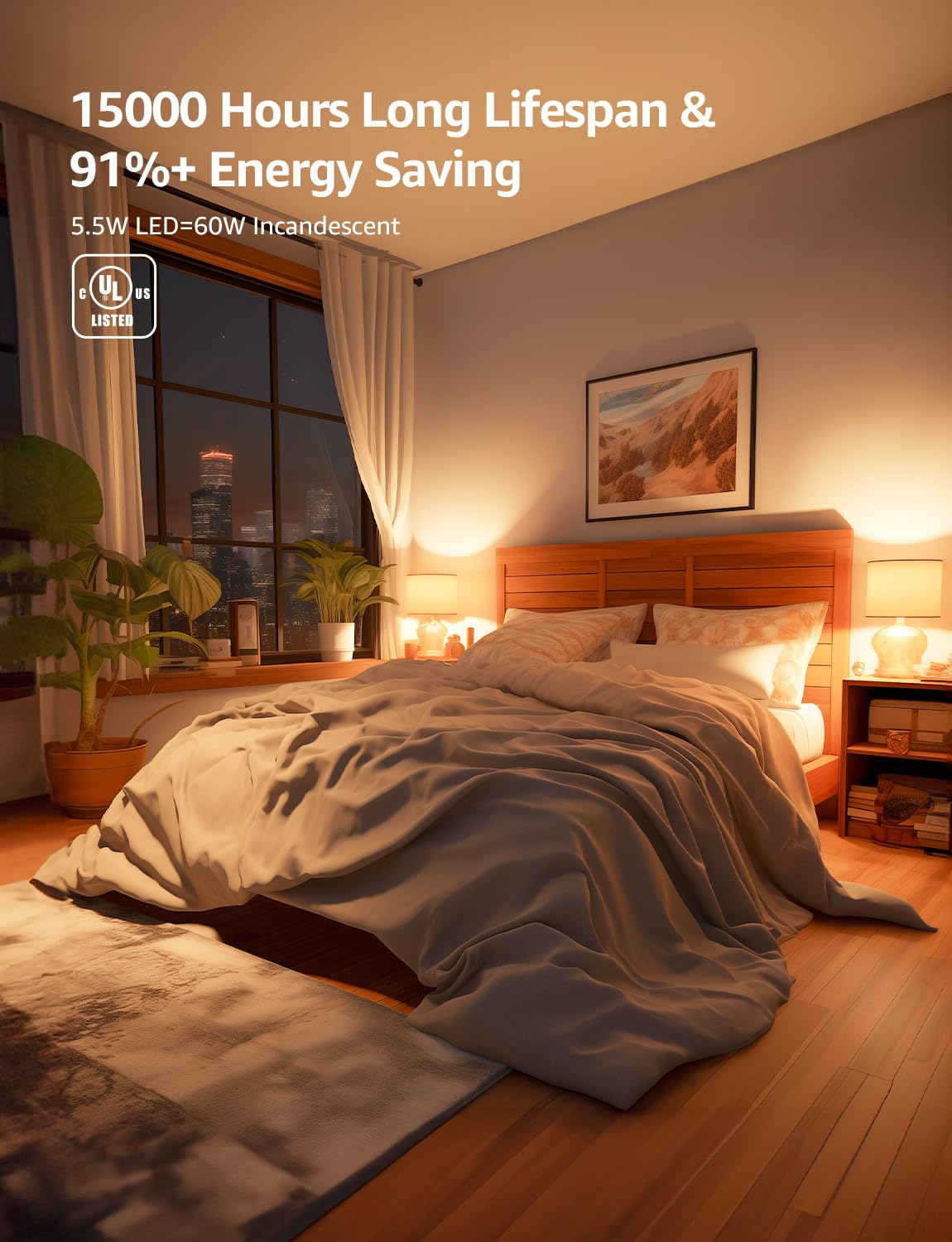 Lepro Led Chandelier Bulbs 60w Equivalent,E12 Dimmable Candelabra Bulbs for Ceiling Fan and Chandelier, 500lm 2700k Soft White Filament Bulbs,Type B Base, Ultra Energy Saving, Long Lifespan, 6-Pack - Image 4