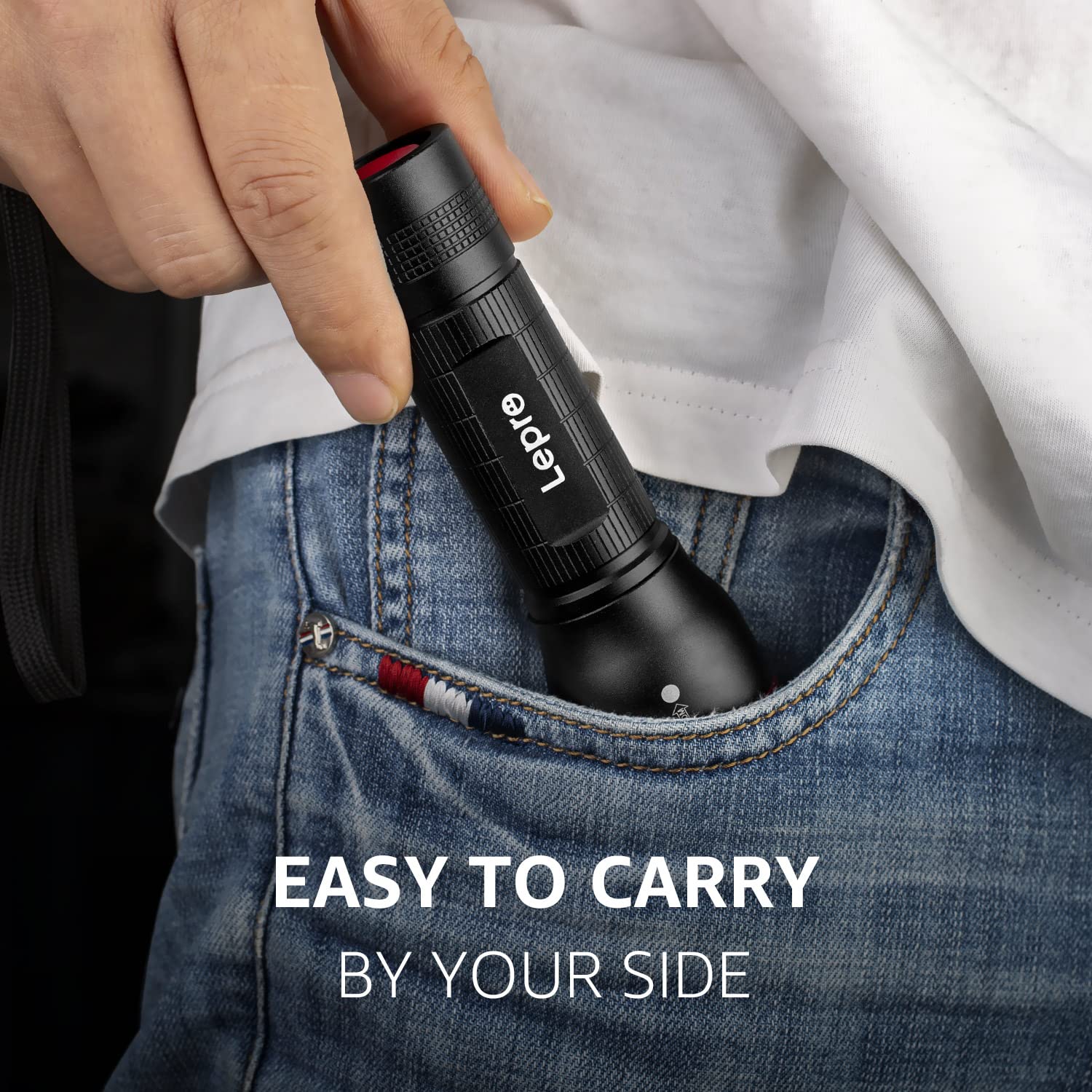 Lepro LED Flashlights LE2000 High Lumen, 5 Lighting Modes, Zoomable, Waterproof, Pocket Size Flashlight for Outdoor, Emergency, Camping Gear, Powered by AAA Battery, 2 Pack - Image 6