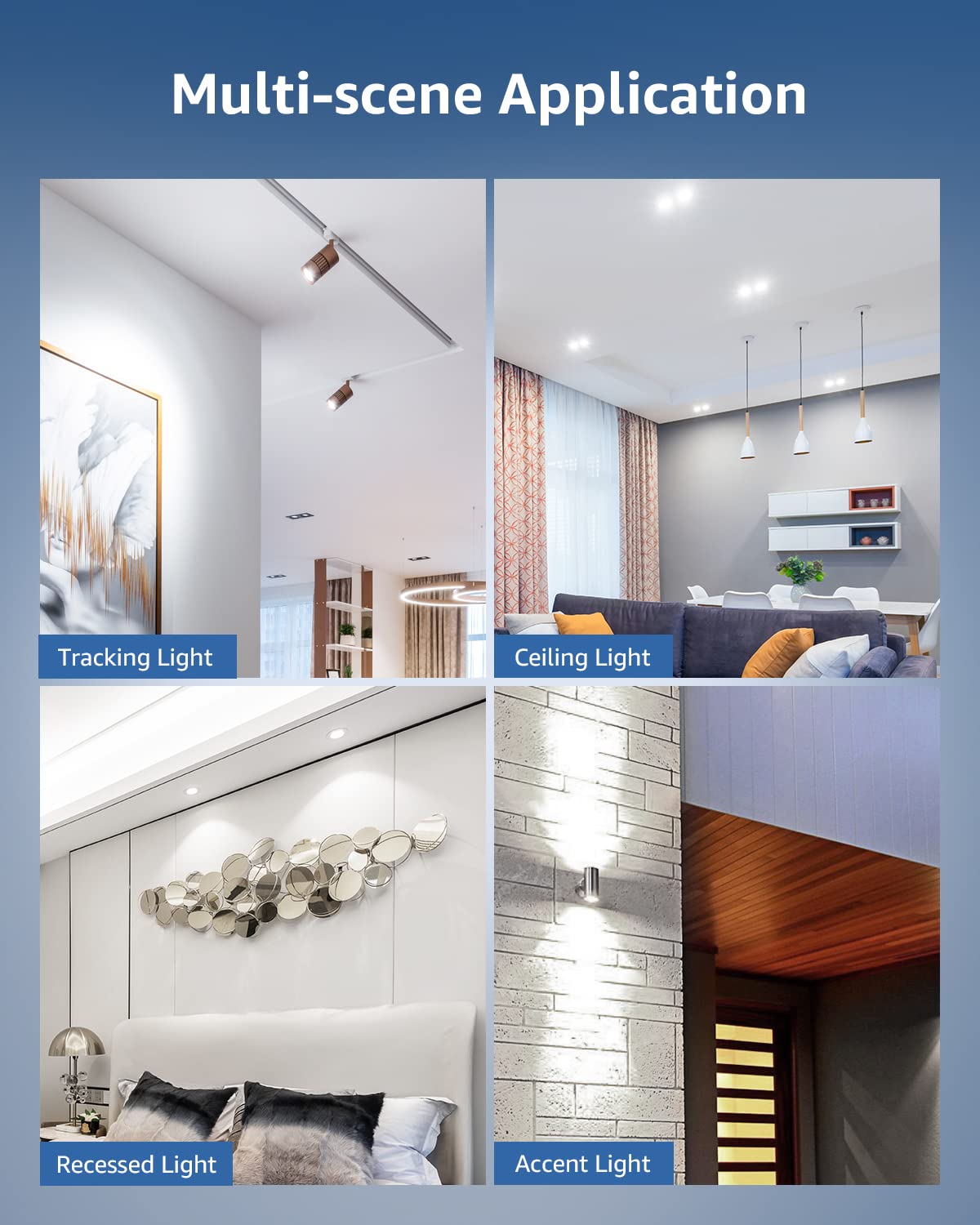 Lepro Non-Dimmable GU10 LED Light Bulbs, 5000K Daylight White GU10 Bulb Replacement for Recessed Track Lighting, 4W LED Bulbs with 100°Flood Beam for Kitchen, Range Hood, Living Room, Bedroom, 6 Pack - Image 6