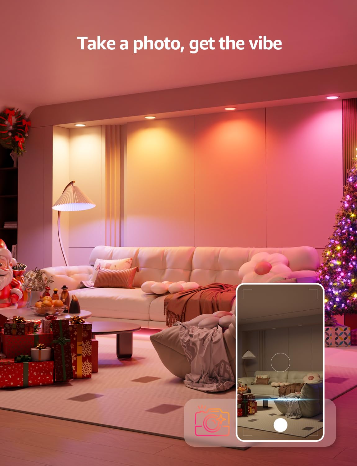 Lepro R2 AI Smart LED Recessed Lighting 6 Inch, RGBCW APP Control Ceiling Lights, Alexa & Google Compatible, 12W 1050LM Slim Canless Downlight, Personalized AI Lighting Designer, 2.4GHz WiFi, 4-Pack - Image 5