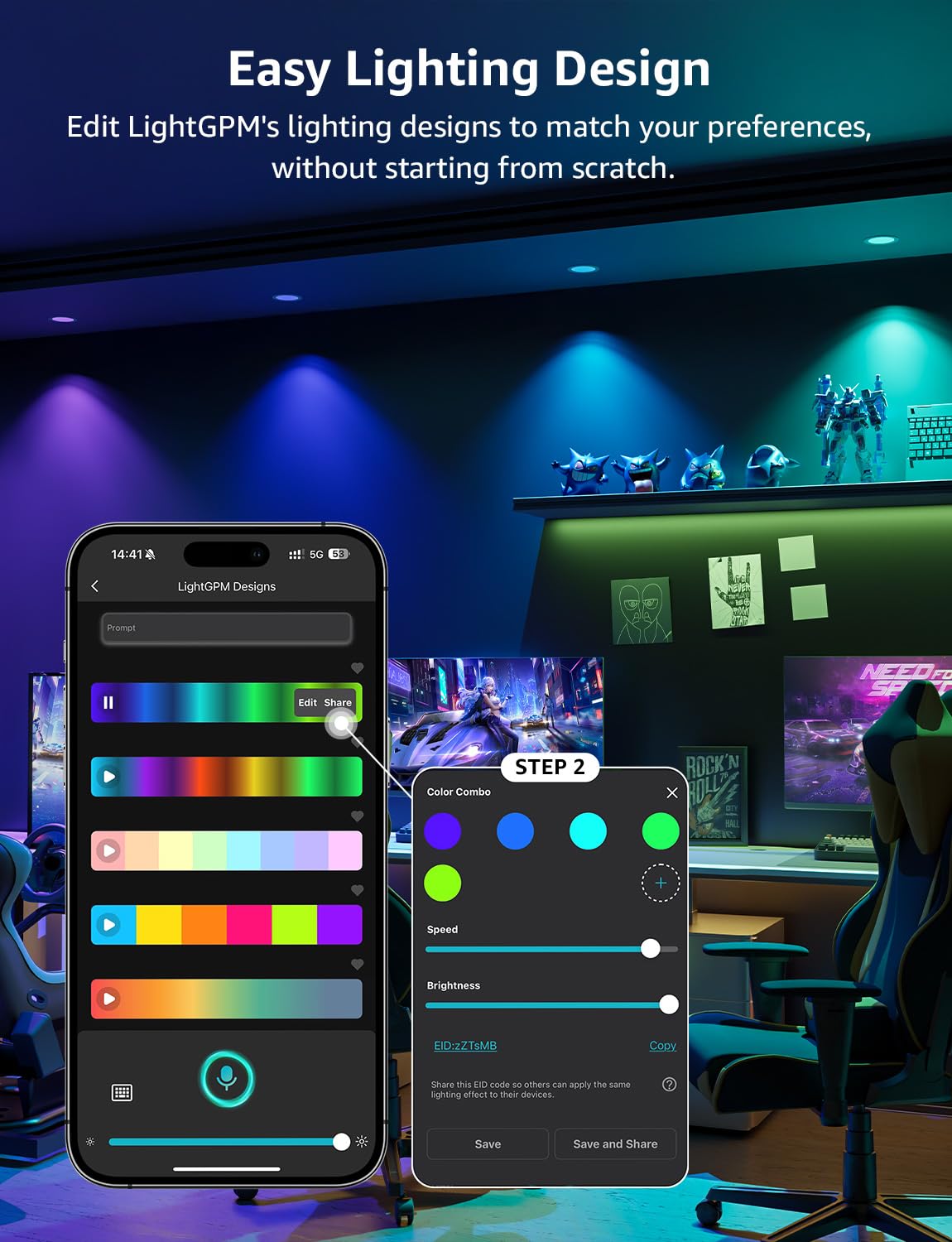 Lepro R2 AI Smart LED Recessed Lighting 6 Inch, RGBCW APP Control Ceiling Lights, Alexa & Google Compatible, 12W 1050LM Slim Canless Downlight, Personalized AI Lighting Designer, 2.4GHz WiFi, 4-Pack - Image 6