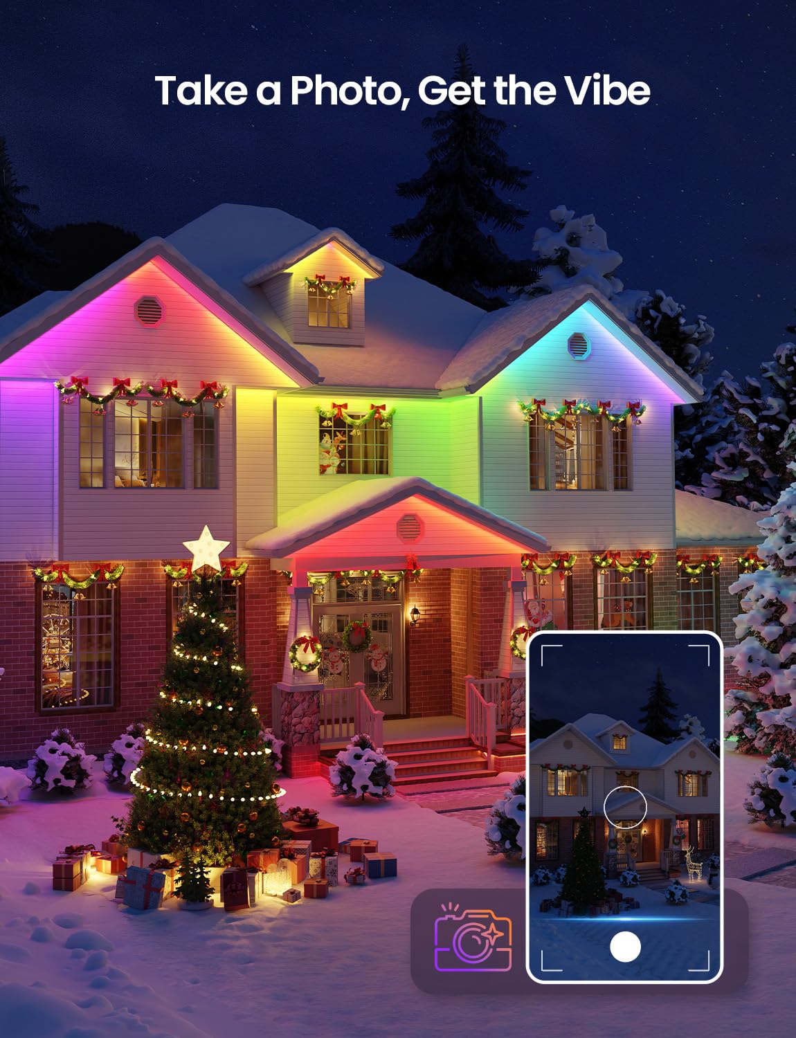 Lepro SW1 AI Smart Outdoor LED Strip Lights - 32.8ft IP65 Waterproof RGBCW Light Strips, 2700K-5700K Tunable Warm White, APP Control(No Remote), 2.4G Wi-Fi Lights for Holiday Decor, House, Porch, Eave - Image 5