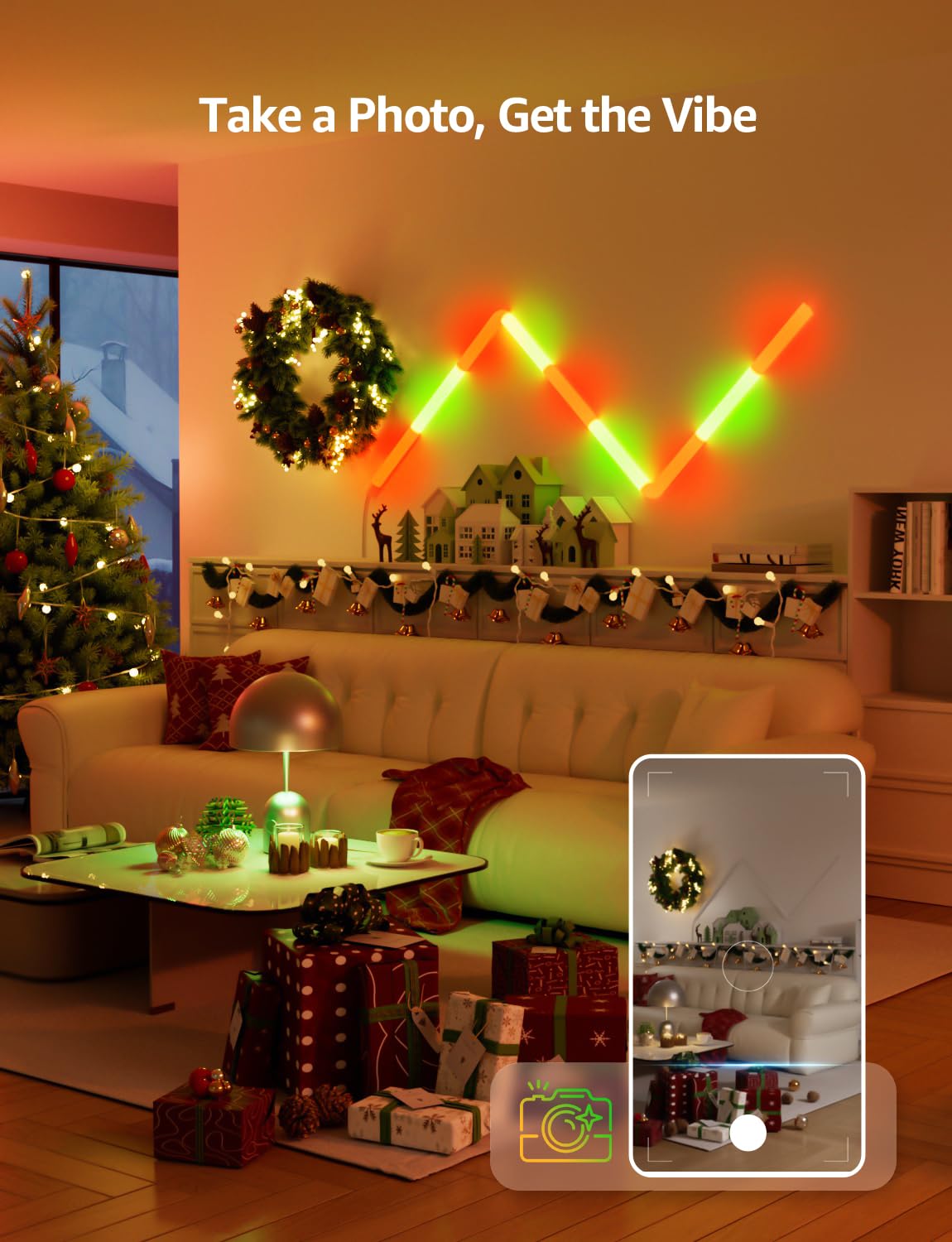 Lepro WL1 AI Smart RGB Wall Lights with LightBeats Music Sync, Personalized AI Lighting Designer, Voice Control Via App, Wi-Fi & Bluetooth LED Light Bars, 8 Pcs with 4 Corners - Image 4