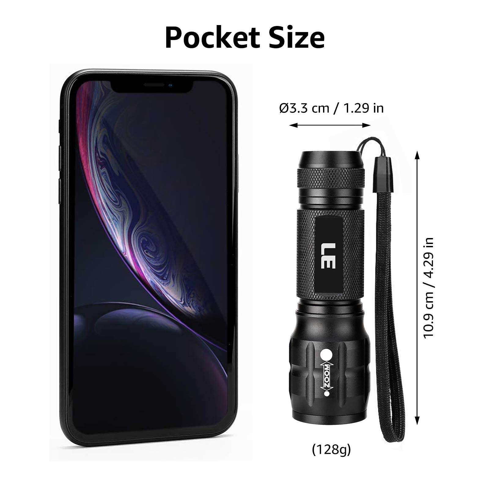 Lighting EVER LED Flashlights High Lumens, Small Flashlight, Waterproof, Adjustable Focus Flash Light for Outdoor, Emergency, AAA Batteries Included, Tactical & Camping Accessories - Image 4