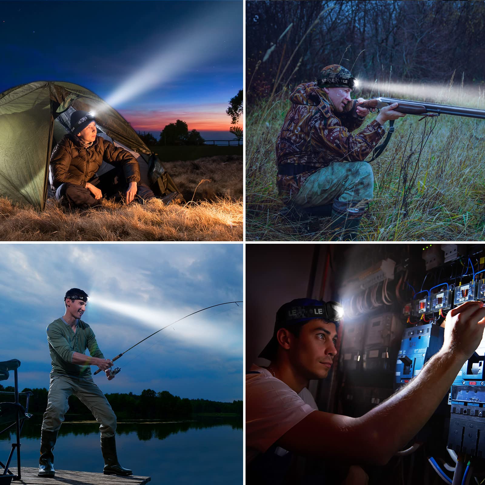 Lighting EVER LED Headlamp Rechargeable 2 Packs - Super Bright Head Lamp with 5 Modes for Camping & Hiking Gear Essentials, IPX4 Waterproof Headlight Flashlight with Red Light, USB Cable Included - Image 9